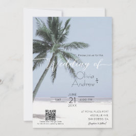Palmenbaum Hochzeitsvorlage für Beach Themed Einladung