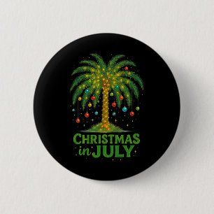 Palmenbaum Lichter Strand Sommerurlaub Weihnachten Button