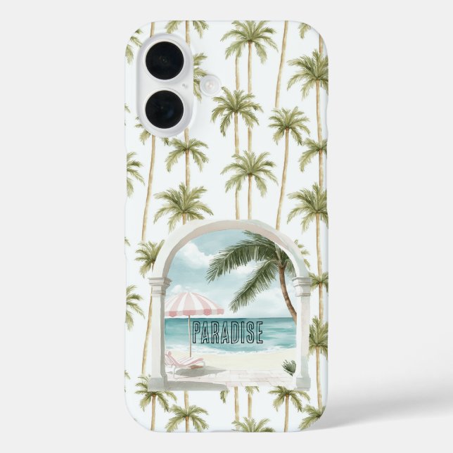Palmenbaum Ozeanparadies Case-Mate iPhone Hülle (Rückseite)