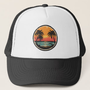 Palmenbaum - Retro-Stil Tropischer Strand Sonne So Truckerkappe