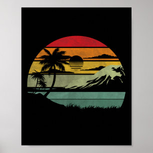 Palmenbaum Retro Tropischer Strand Vintage 70er 80 Poster