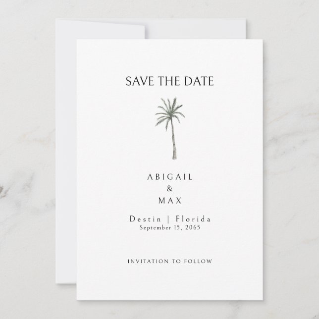 Palmenbaum Save the Date (Vorderseite)