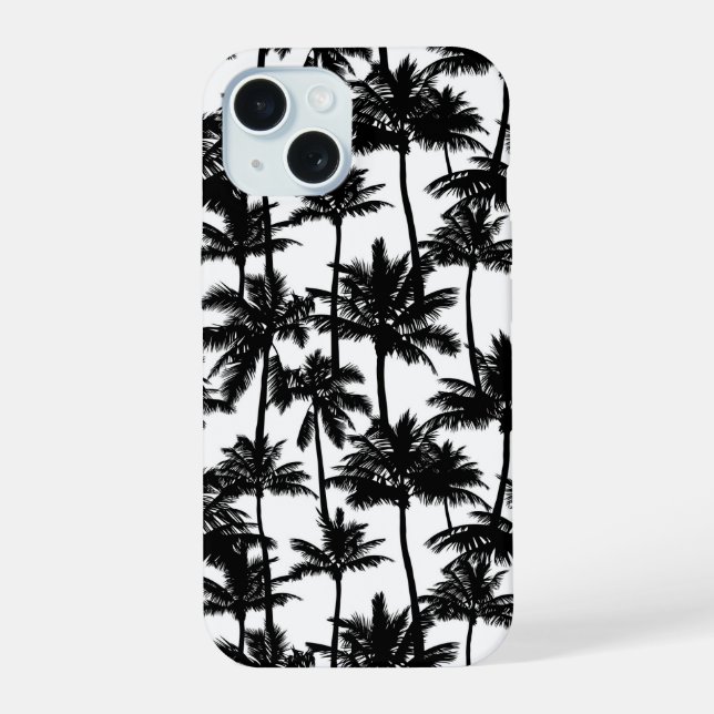 Palmenbaum-Schattenmuster iPhone 15 Hülle (Rückseite)