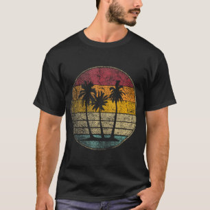 Palmenbaum-Shirt Tropischer Strand Vintage Retro-S T-Shirt