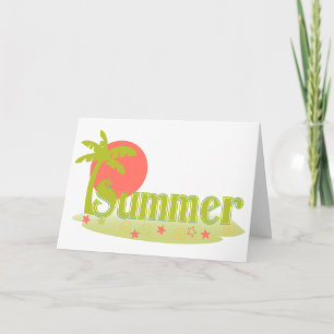 Palmenbaum Sommer mit Sonne und Strand Karte