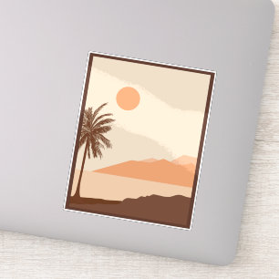 Palmenbaum-Sonnenuntergang, Insel, Boho-Abstrakte Aufkleber