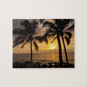 Palmenbaum Sonnenuntergang Puzzle