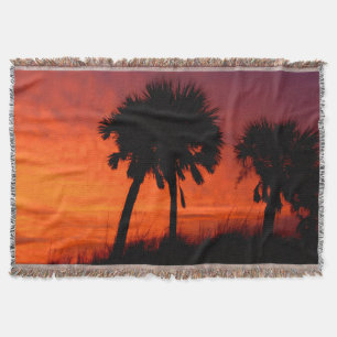 Palmenbaum-Sonnenuntergangs-Wurfdecke Decke