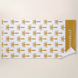 Palmenbaum tropischen Sommer botanischer Senf mode Strandtuch