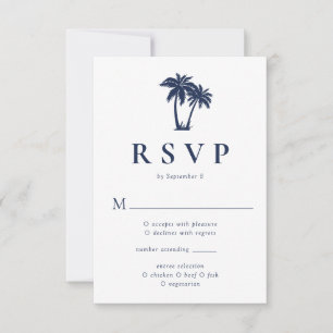 Palmenbaum Tropischer Strand Navy  RSVP Karte