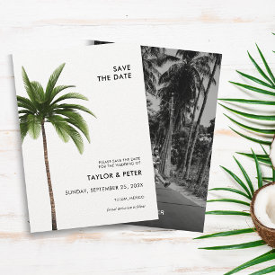 Palmenbaum Tropisches Foto Hochzeit Save the Date Einladung