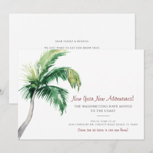 Palmenbaum Umzugsankündigung Adressänderung Feiertagskarte