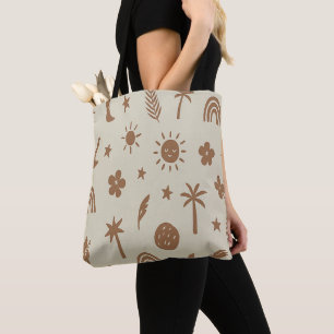 Palmenbaum- und Mond-Boho-Tasche