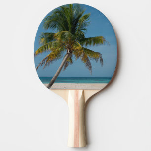 Palmenbaum und weißer Sandstrand 2 Tischtennis Schläger