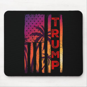 Palmenbaum Vintage abgenutzte amerikanische Flagge Mousepad
