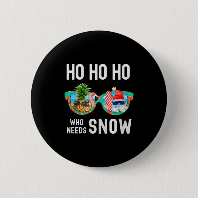Palmenbaum-Weihnachtsmann-Surfing-Sommerurlaub Ho  Button (Vorderseite)