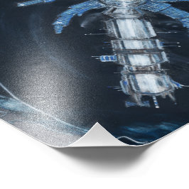 Palmenbaum-Weltraumstation Fotodruck
