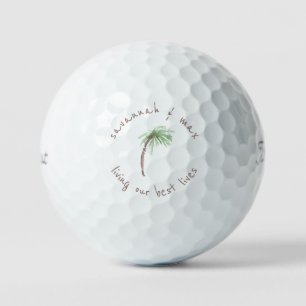 Palmenbaum Wir leben unser bestes Leben Name Title Golfball