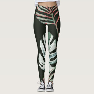Palmenbäume, Monstera: tropische Wasserfarbe. Leggings