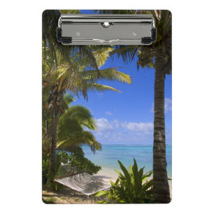 Palmenbestandene Strand Cook Islands 2 Mini Klemmbrett