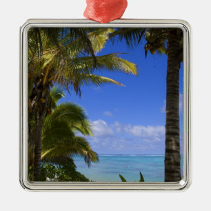 Palmenbestandene Strand Cookinseln 2 Ornament Aus Metall