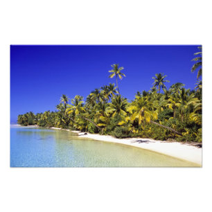 Palmenbestandene Strand Cookinseln 6 Fotodruck