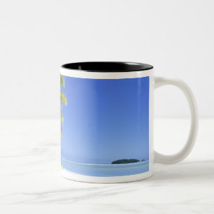 Palmenbestandene Strände Cookinseln 3 Zweifarbige Tasse