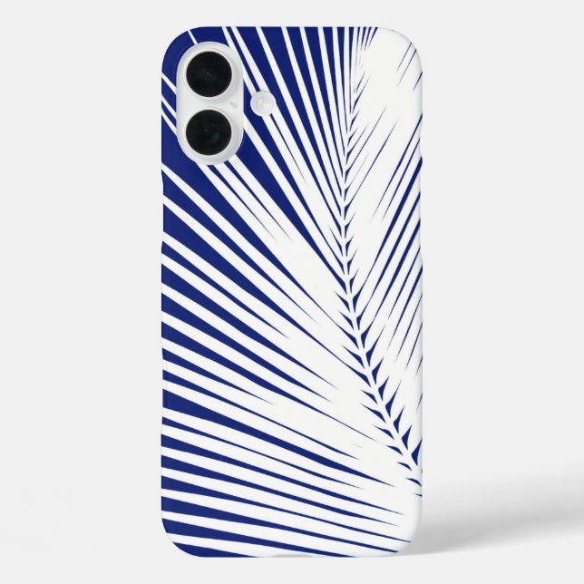 Palmenblatt - blau und weiß Case-Mate iPhone hülle (Rückseite)