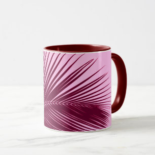 Palmenblatt - bordeauxrot und rosa tasse