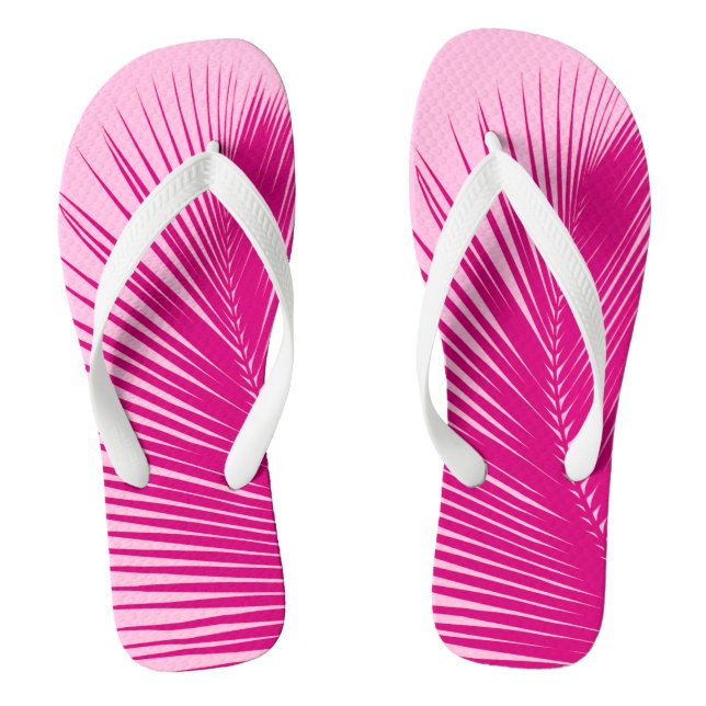 Palmenblatt - fuchsienrosa flip flops (Fußbett)