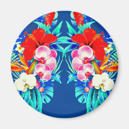 Palmenblatt Hawaii, blau, tropisch orchid Magnet