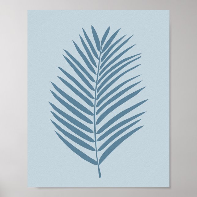 Palmenblatt Hellblau Poster (Vorne)