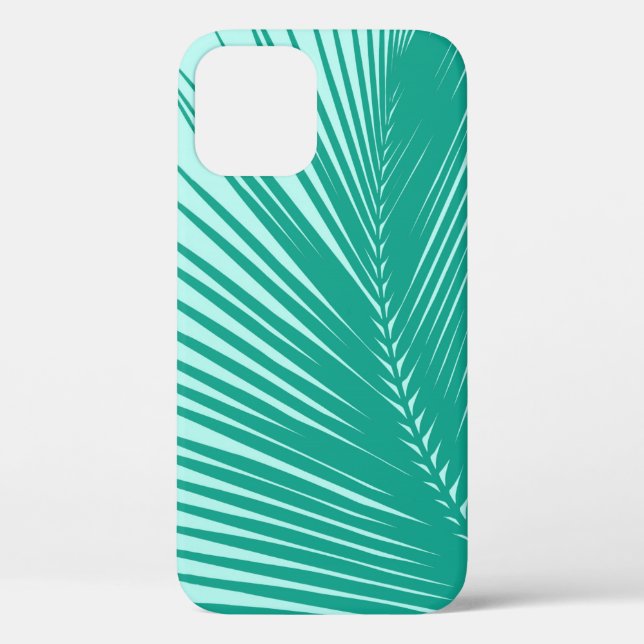 Palmenblatt - Türkis und Aqua Case-Mate iPhone Hülle (Rückseite)