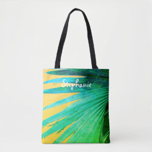 Palmenblattdesign mit personalisierter tropischer