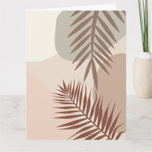 Palmenblätter, Boho abstrakte geometrische Kunst Karte