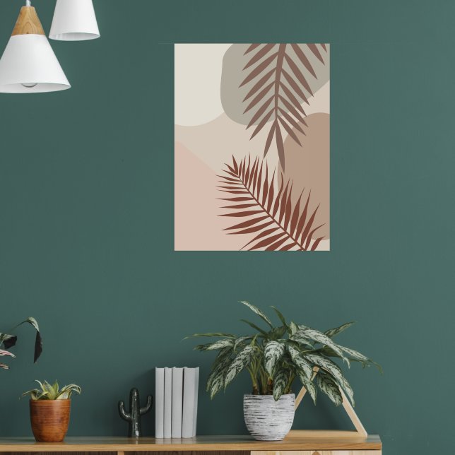 Palmenblätter, Boho abstrakte geometrische Kunst Poster (Wohnzimmer 1)