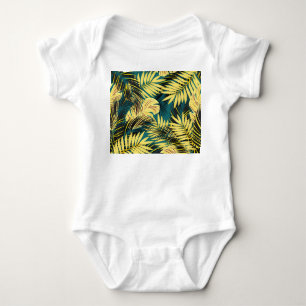 Palmenblätter: Dunkle Vintage-Tropen Baby Strampler