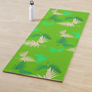 Palmenblätter Tropisches Muster Yoga Matte