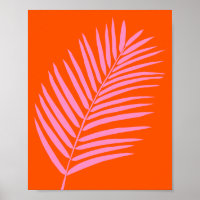 Palmenblätterblättern, orange und rosa