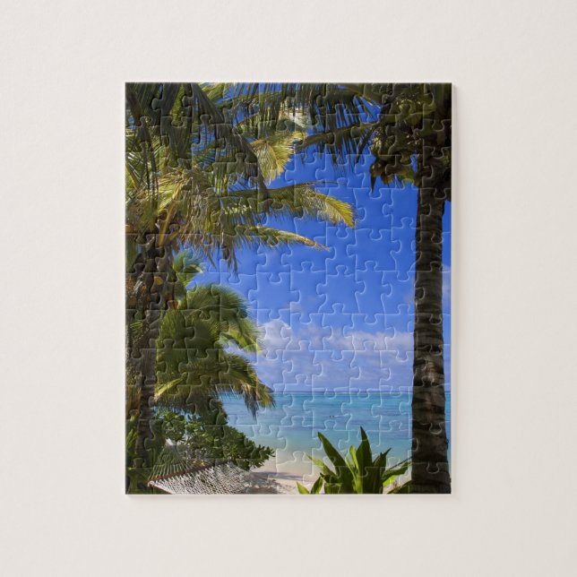 Palmengesäumter Strand Cook Inseln 2 Puzzle (Vertikal)