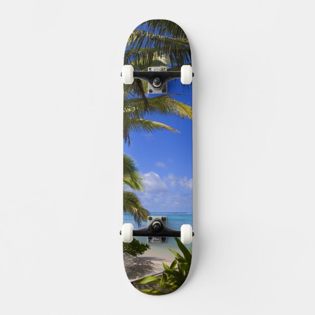 Palmengesäumter Strand Cook Inseln 2 Skateboard (Vorderseite)