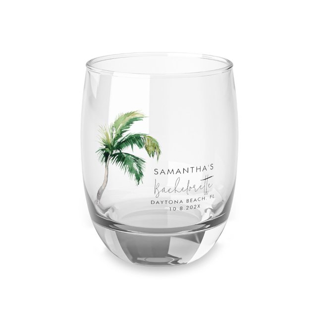 Palmenhaine Girls Weekend Junggeselinnen-Abschied Weinglas Ohne Stiel (Bachelorette Girls Weekend Palm Tree Tropical Themed Party Wine Glass)