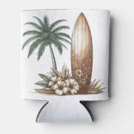 PALMENHIBISKUSBLÜTE UND SURFBOARD DOSENKÜHLER