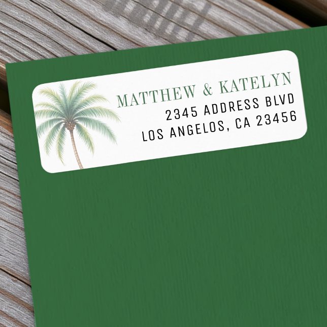 Palmeninsel Ziel Grüne Hochzeit (Palm Tree Island Destination Green Wedding Label
)