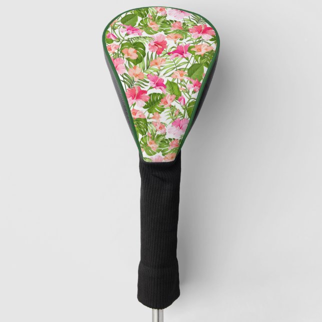 Palmenmonsterie des tropischen Hibiskus Golf Headcover (Vorderseite)