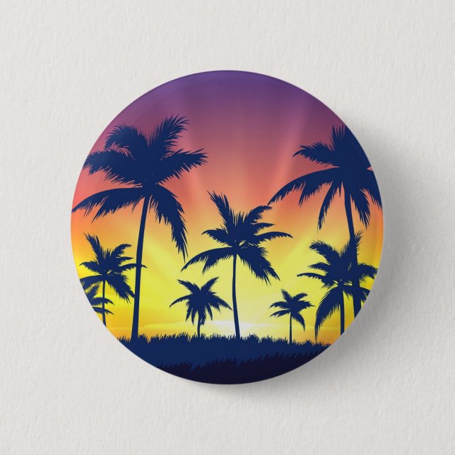 Palmenmuster Button (Vorderseite)
