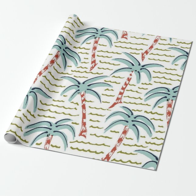 Palmenmuster Geschenkpapier (Ungerollt)