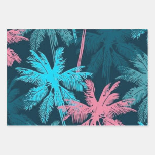 Palmenmuster Geschenkpapier Set
