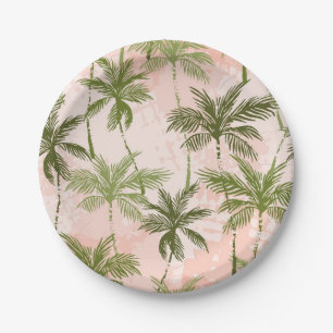 Palmenmuster Pappteller