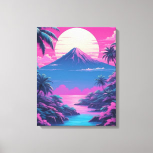 Palmenparadies: Ein ruhiges tropisches Sonnenunter Leinwanddruck